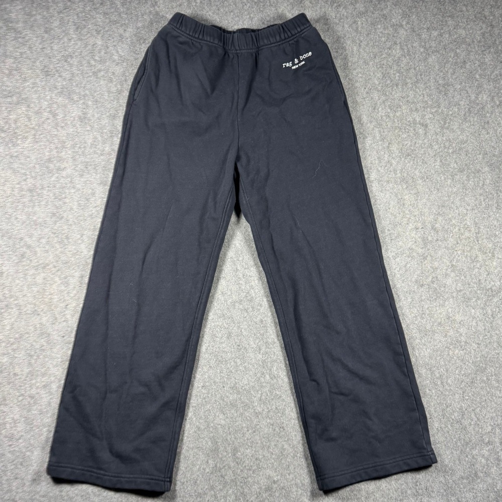 Rag & Bone New York Womens Black Wide Leg Sweatpants Logo Joggers XS / TP Baggy